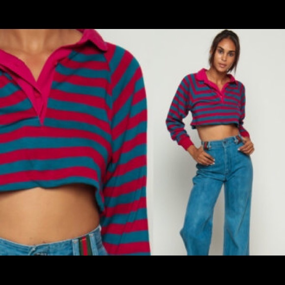 Vintage cut off stripped long sleeve