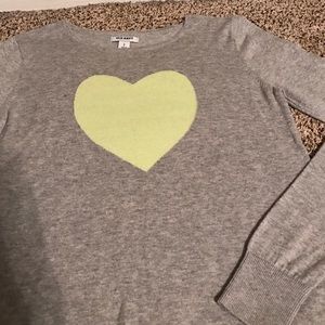 Grey and yellow heart sweater. NWOT.