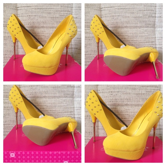 Yellow Studded Heels