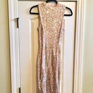Full length Rose Gold Evening Gown
