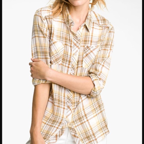 Free People 'Park Ranger' Plaid Button Down Small