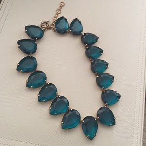 JCrew Green gemstone teardrop necklace