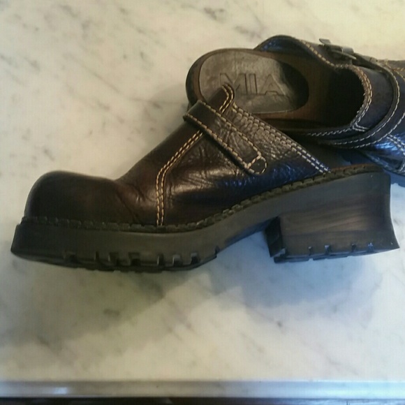 Mia brown leather clogs - Picture 4 of 4