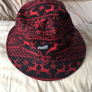 Red Neff bucket hat