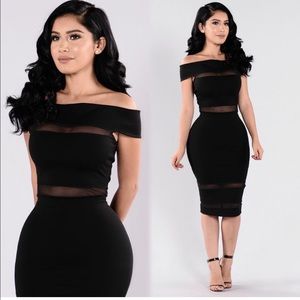 Black off shoulder dress