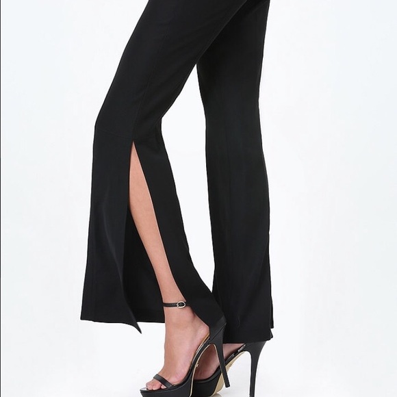 Sexy Bebe slit flare leg pants
