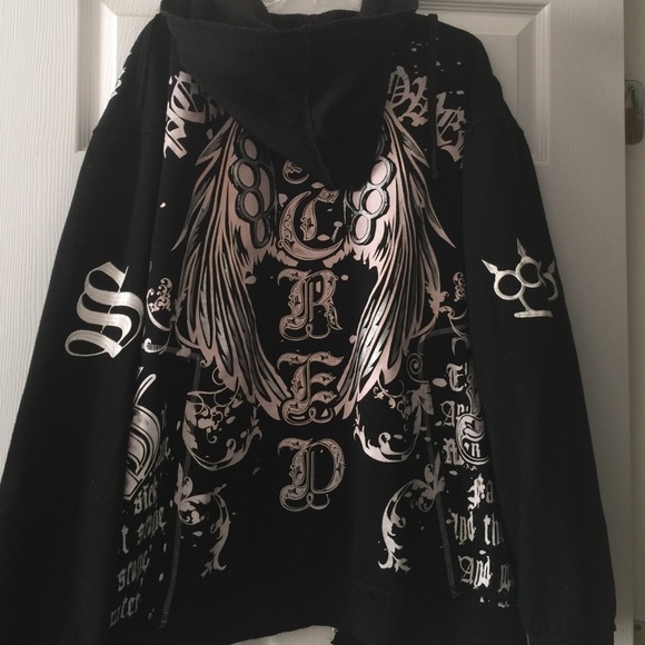 Black front zip jacket