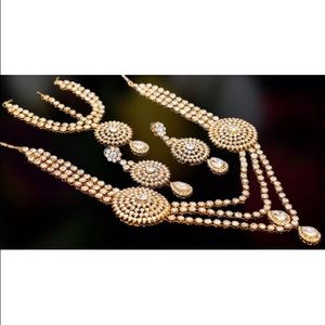 Indian Pakistani bridal kundan necklace & earrings