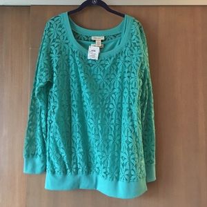 Lace long sleeve top with matching camisole