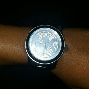 Solid Silver and diamond MK watch