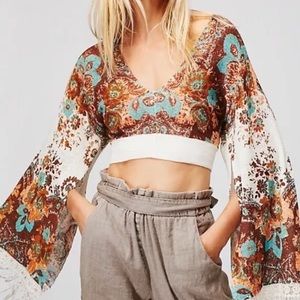 Free People Meet Me At Woodstock Cropped Sweater