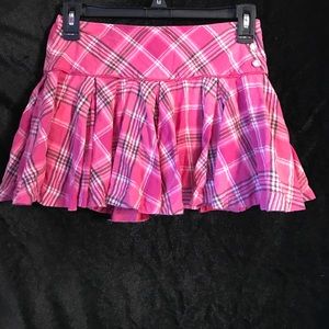 Justice Pink Plaid Skirt
