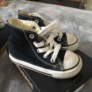 Toddler black high top Chuck Taylor converse