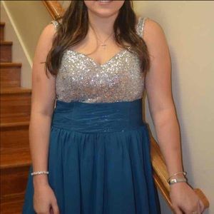 Teal blue cocktail/homecoming dress