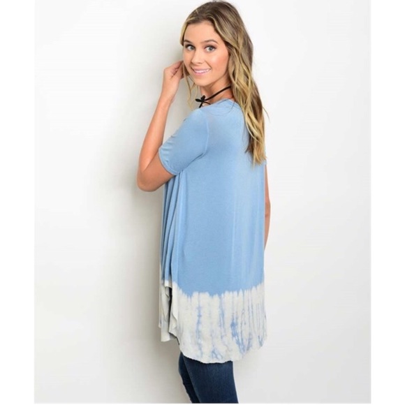 Blue Dip Dye Tie Dye Tunic Top - Picture 3 of 3