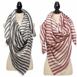 Striped blanket scarves
