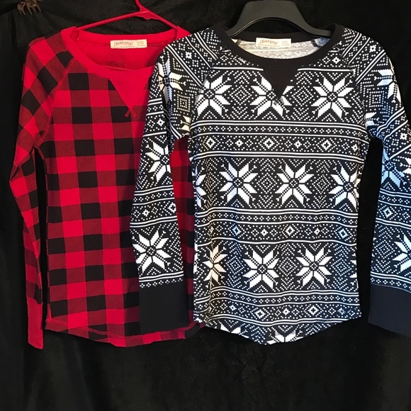 2 long sleeve henley shirts