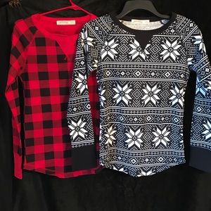 2 long sleeve henley shirts