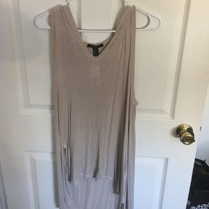 Beige Hooded Tank with Side Split - NWT