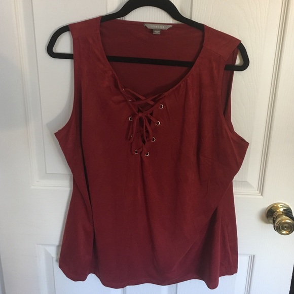 Unworn Rust Lace Up Suede Tank