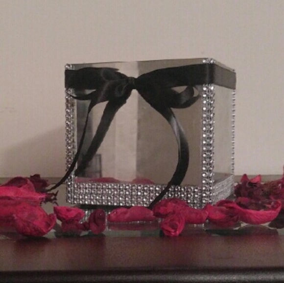 Glass Mirror Rhinestone Box