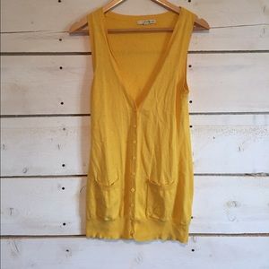 Mustard color button down vest