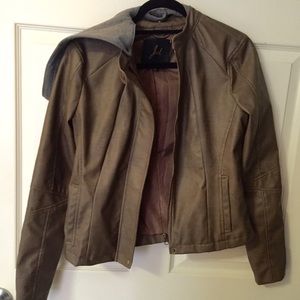 light brown jacket faux leather