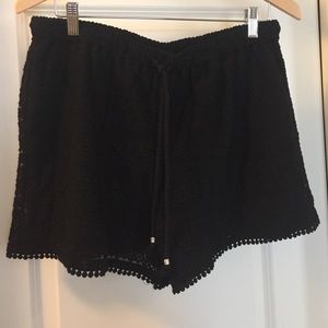 Black Lace/Embroidered Shorts