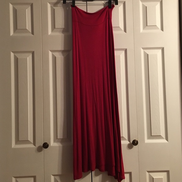 Red maxi skirt