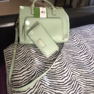 Brand new Kate spade dusty mint bag With wallet
