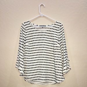 Beautiful black and white StitchFox blouse