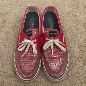 Red Sequin Sperry Top-siders