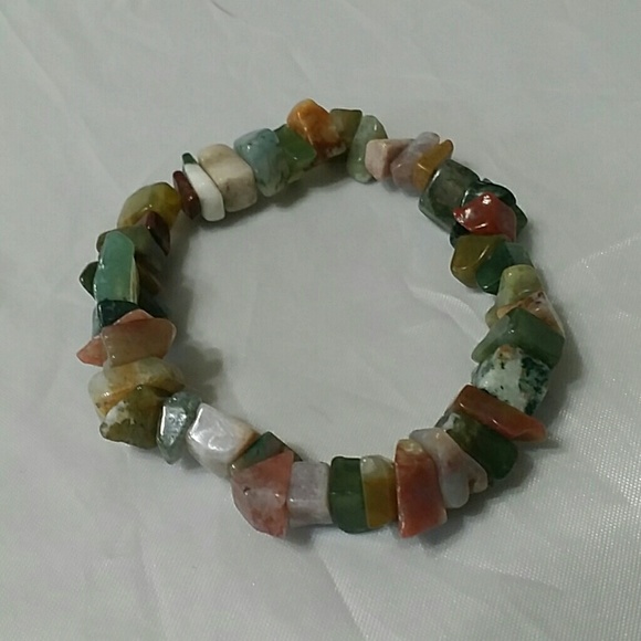 Fancy Jasper Gemstone Stretch Bracelet