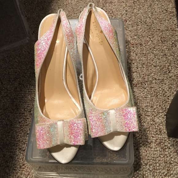 White Pink Party Heels