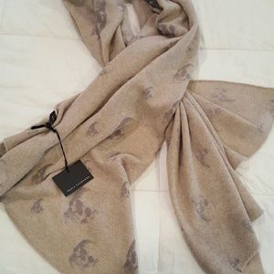 skull cashmere multi dexter print scarf nwt