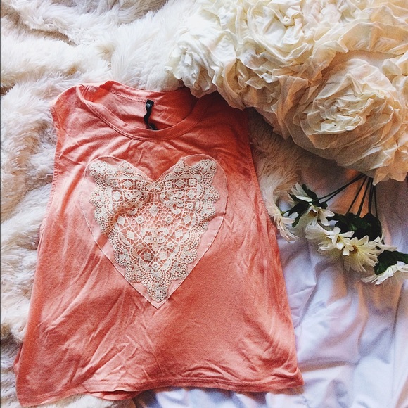 Lace Heart Cut Off