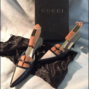 Gucci black & beige heels