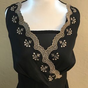 Black embroidered dress