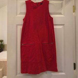 Madewell red with zipper detailed dress
