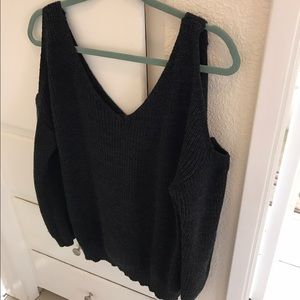 BooHoo open shoulder sweater