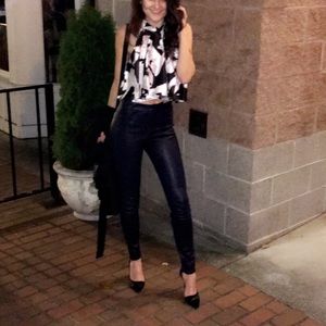 Real lambskin leather pants