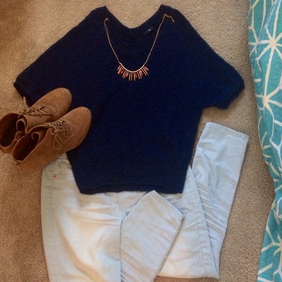 Knit, navy blue sweater