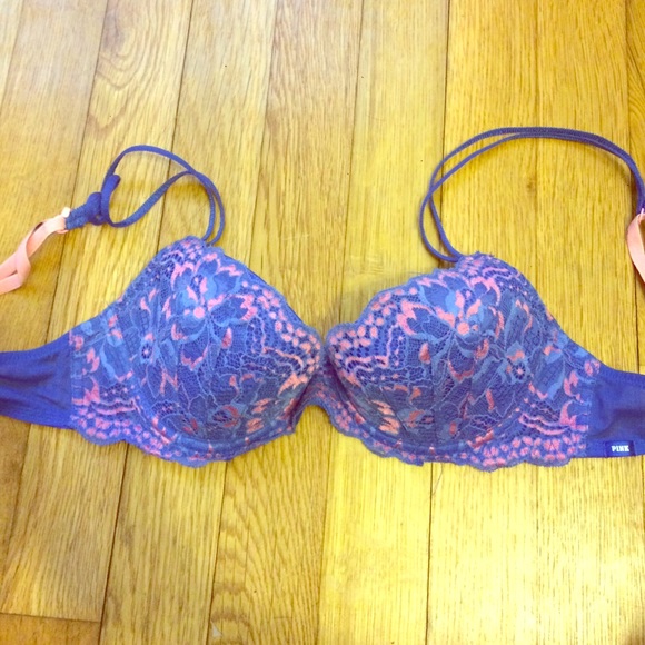 VS Pink and Blue Lace Bra