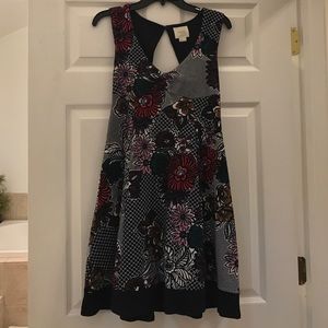 Maeve by Anthropologie navy blue flowered dress
