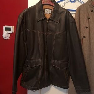 Dark brown leather jacket