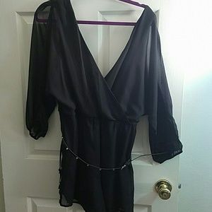 Black romper with belt