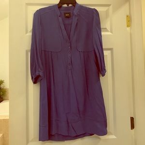 Maeve by Anthropologie cobalt blue button up dress