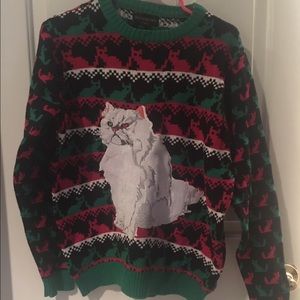 Holiday cat sweater NWOT