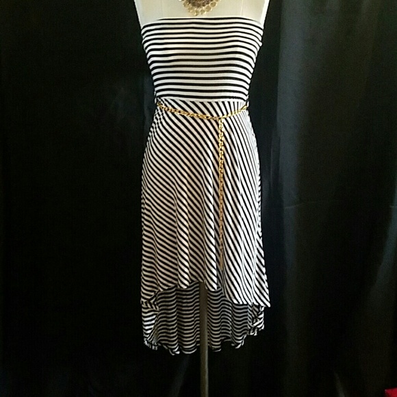 Striped strapless dress - Picture 3 of 3