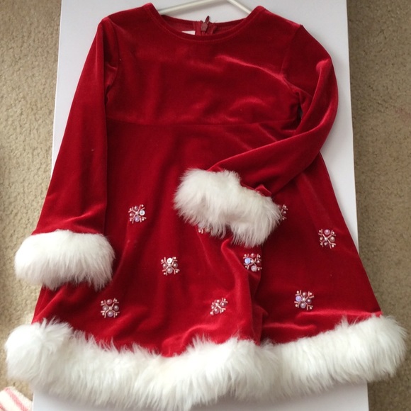 Velvet Santa Christmas dress with faux fur trim